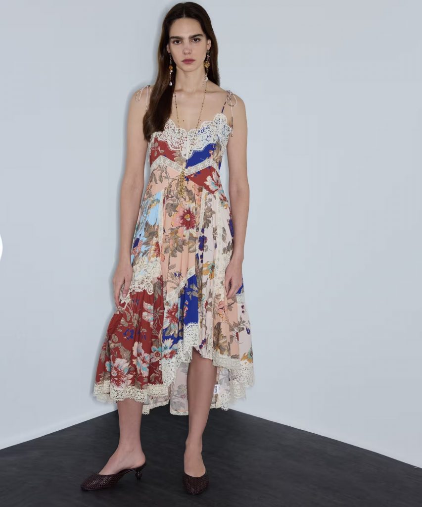 İPEKYOL Dantel Aplikeli Desen Mix Elbise IS1260002365 - KİREMİT