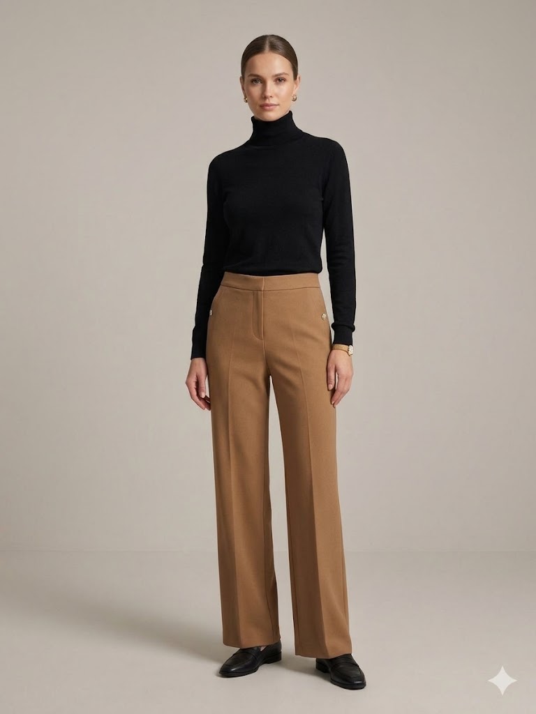 GİLDA Klasik Bol Paça Pantolon 03504 - camel