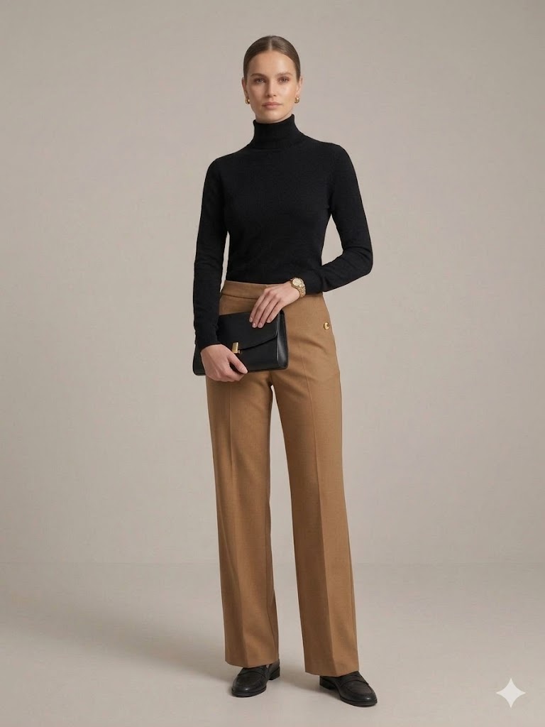 GİLDA Klasik Bol Paça Pantolon 03504 - camel