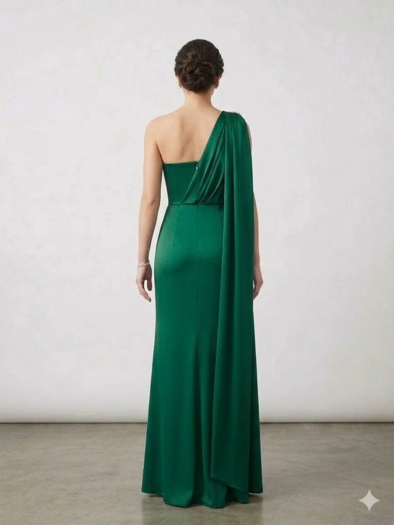 ALFABETA Aksesuar Detaylı Abiye Elbise 6017 - YEŞİL