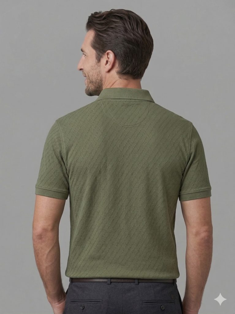 ALLEGRO Yakası Düğmeli Kolları Lastikli T-shirt  6720 - HAKİ