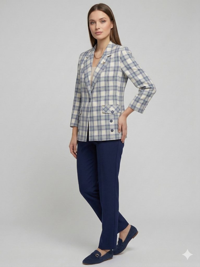 BABİLON SASİN Aksesuar Ve Cep Detaylı Ceket 7741 - MAVİ