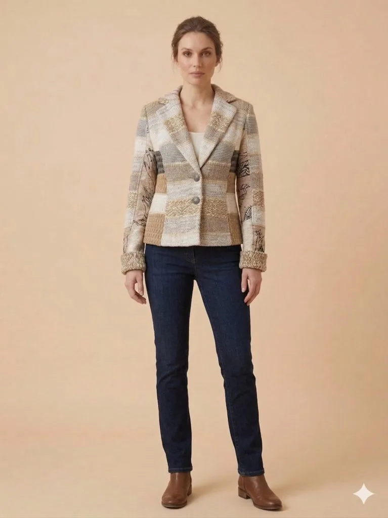 BDK Örgü Blazer Ceket  2215L - BEJ