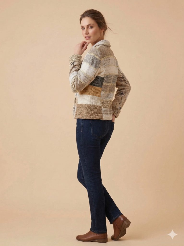 BDK Örgü Blazer Ceket  2215L - BEJ