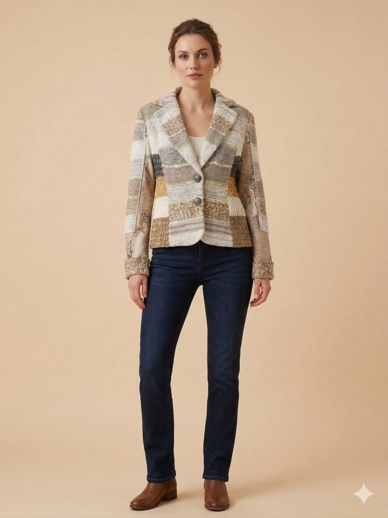 BDK Örgü Blazer Ceket  2215L - BEJ