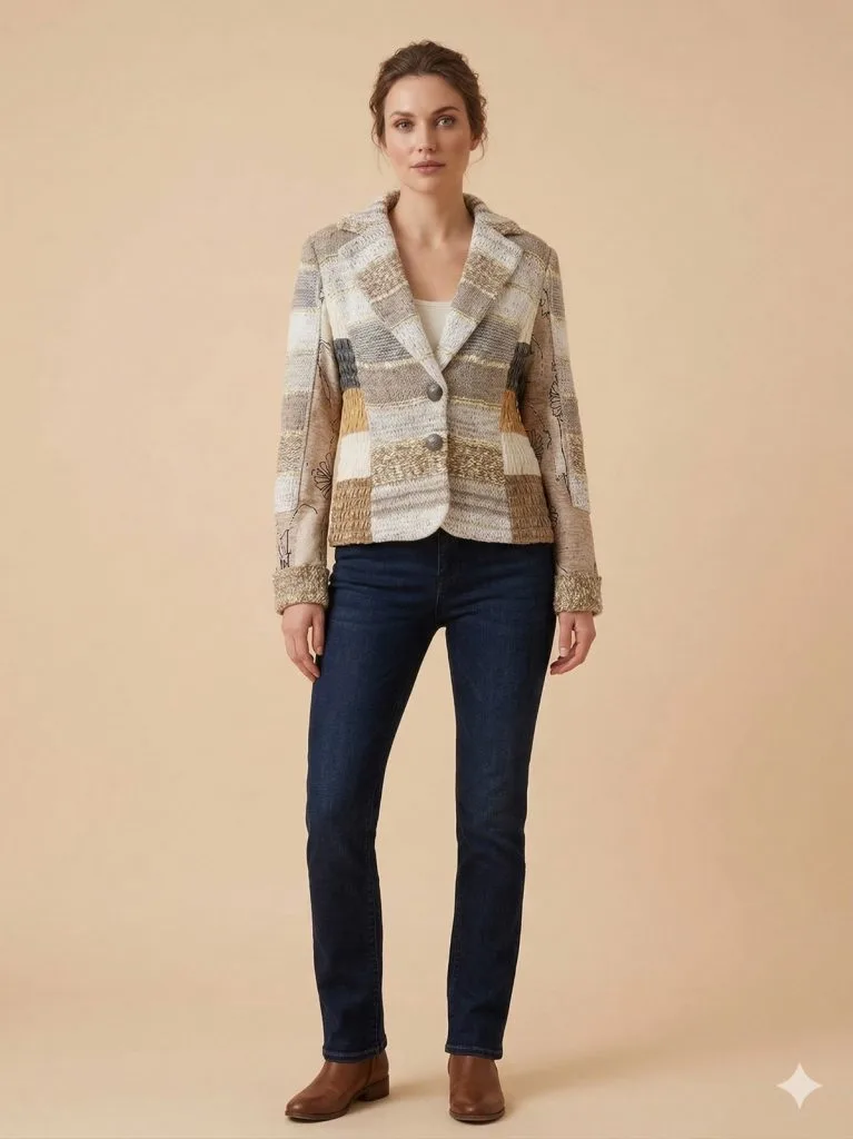 BDK Örgü Blazer Ceket  2215L - BEJ