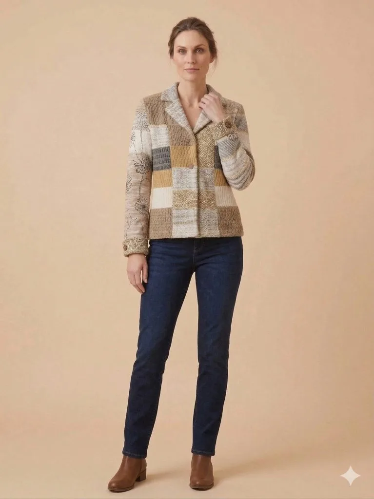 BDK Örgü Blazer Ceket  2215L - BEJ