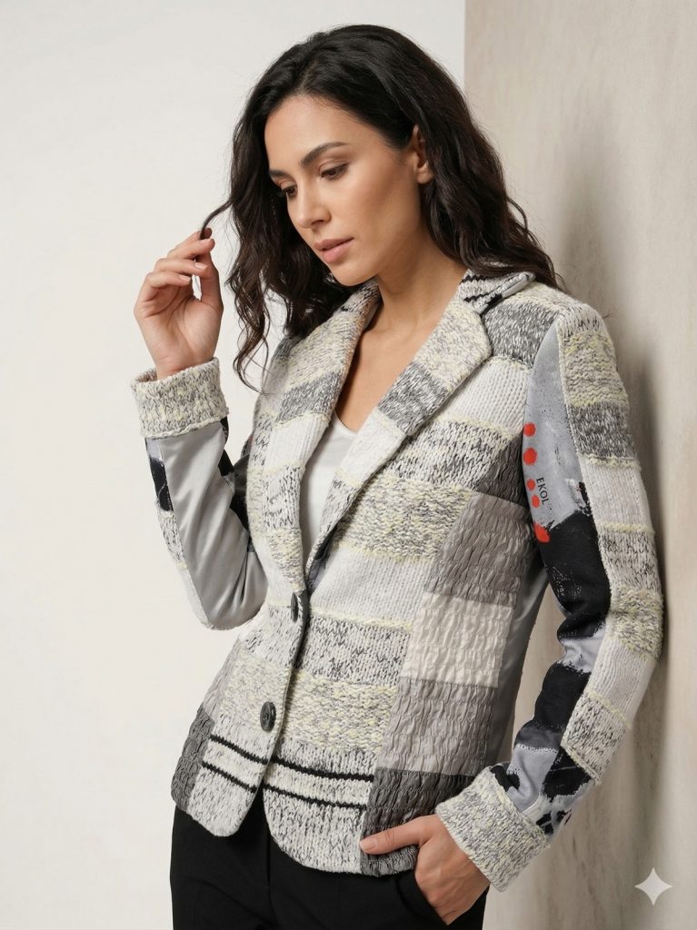 BDK Kendinden İşlemeli Triko Ceket 14428