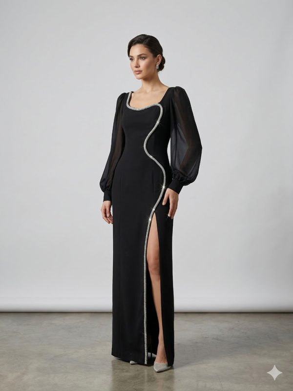 BEETHOVEN Taş Detaylı Abiye Elbise 3459