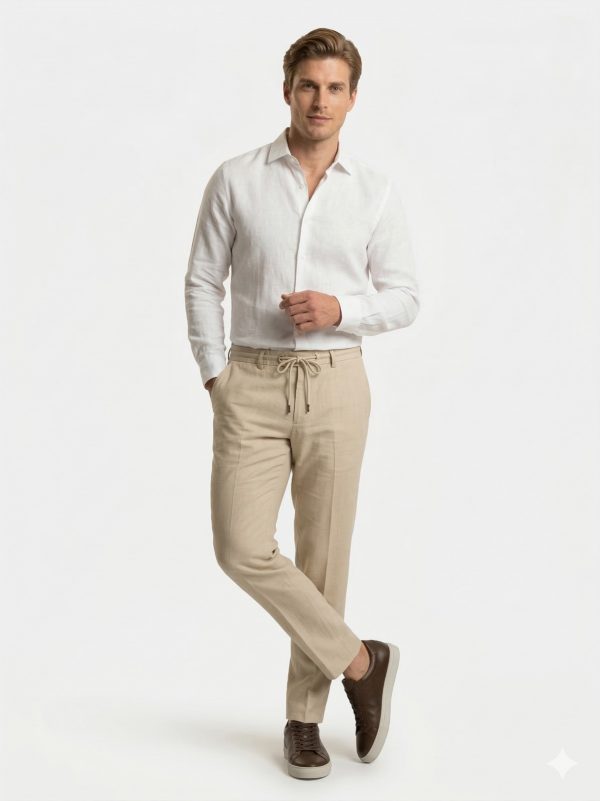 CASABA Beli Lastikli Bağcıklı Erkek Pantolon 9362