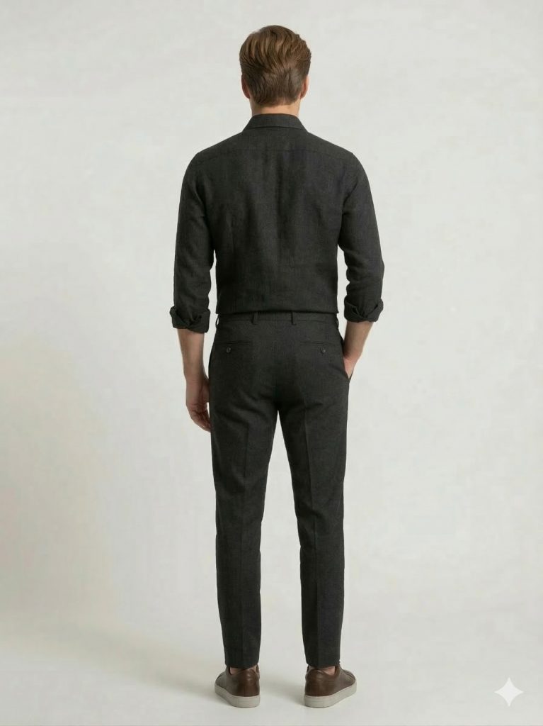 CASABA Beli Lastikli Bağcıklı Erkek Pantolon 9362 - Siyah