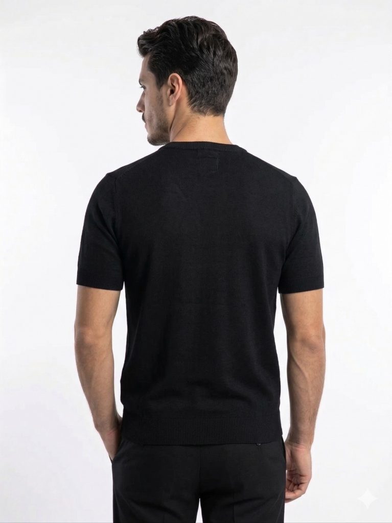 DİOR Bisiklet Yaka Triko Tişört  2615000 - Siyah