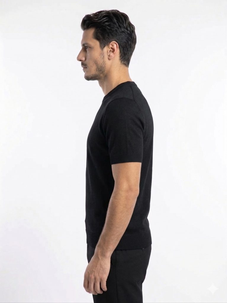 DİOR Bisiklet Yaka Triko Tişört  2615000 - Siyah