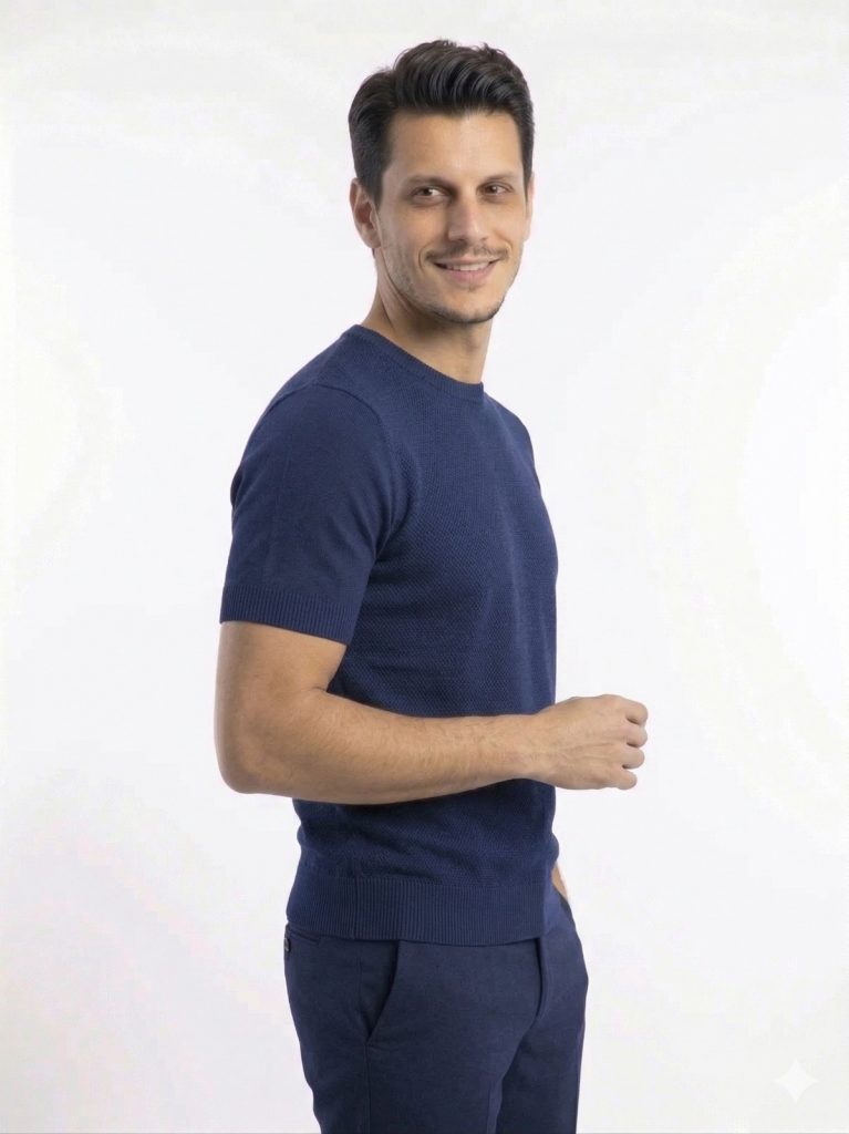 DİOR Bisiklet Yaka Triko Tişört  2615000 - Lacivert