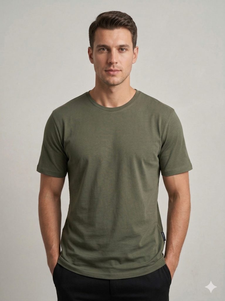 DİOR Bisiklet yaka T-shirt  2617300 - HAKİ