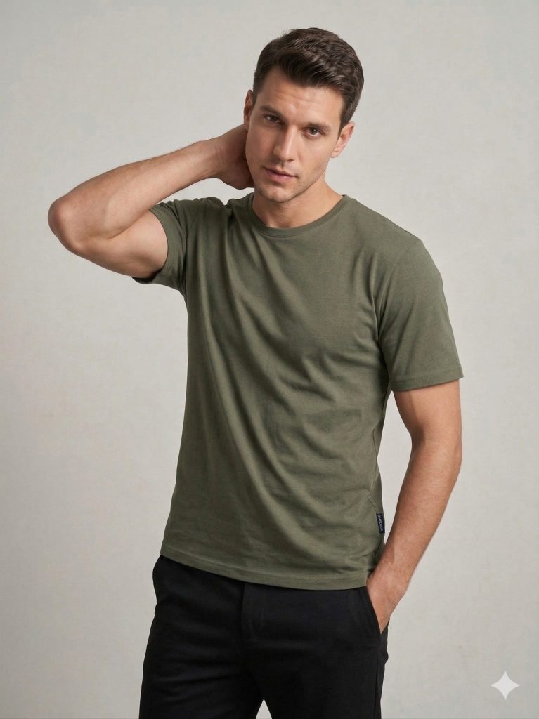 DİOR Bisiklet yaka T-shirt  2617300 - HAKİ
