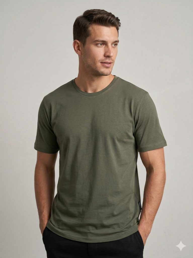 DİOR Bisiklet yaka T-shirt  2617300 - HAKİ