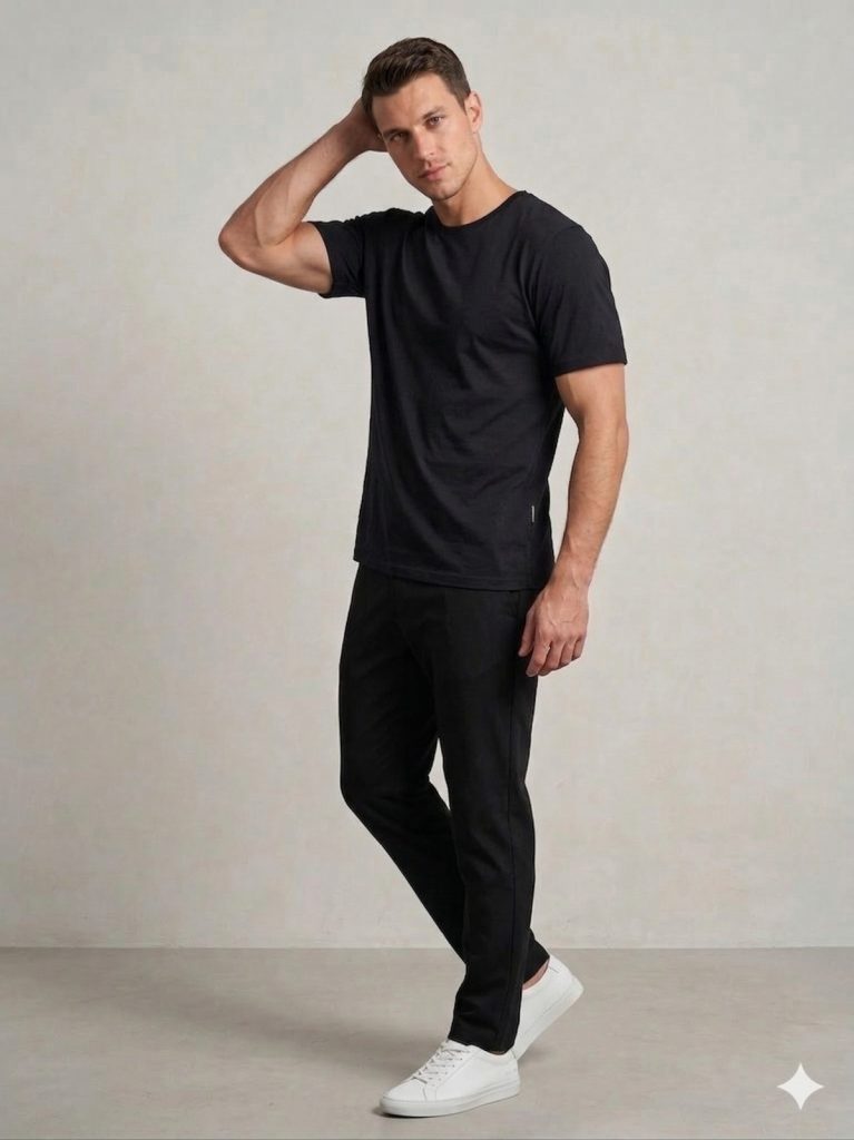 DİOR Bisiklet yaka T-shirt  2617300 - Siyah