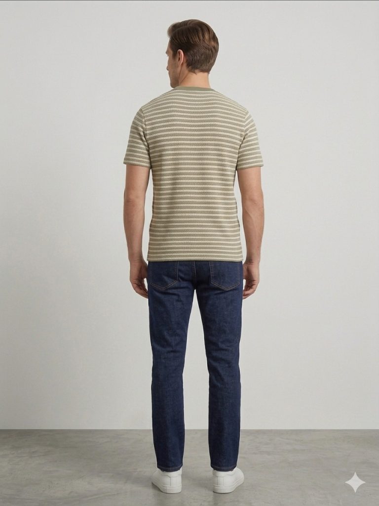 DİOR Çizgi Detaylı Triko T-shirt  2617306 - HAKİ