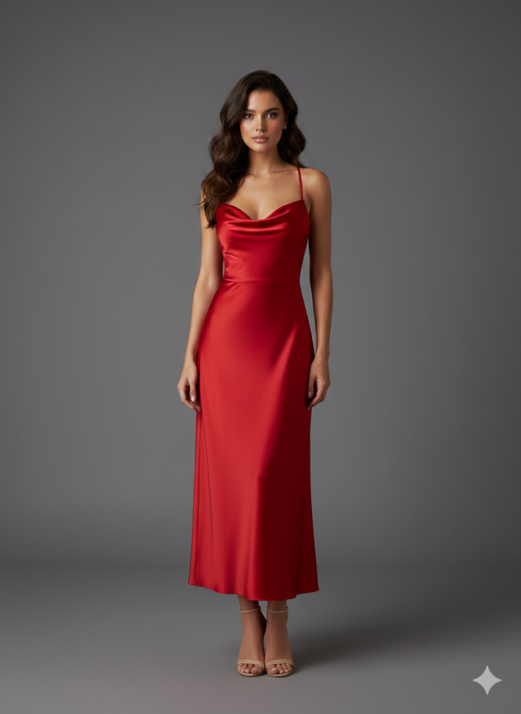 DORİDORCA Straplez Elbise 4048 - KIRMIZI