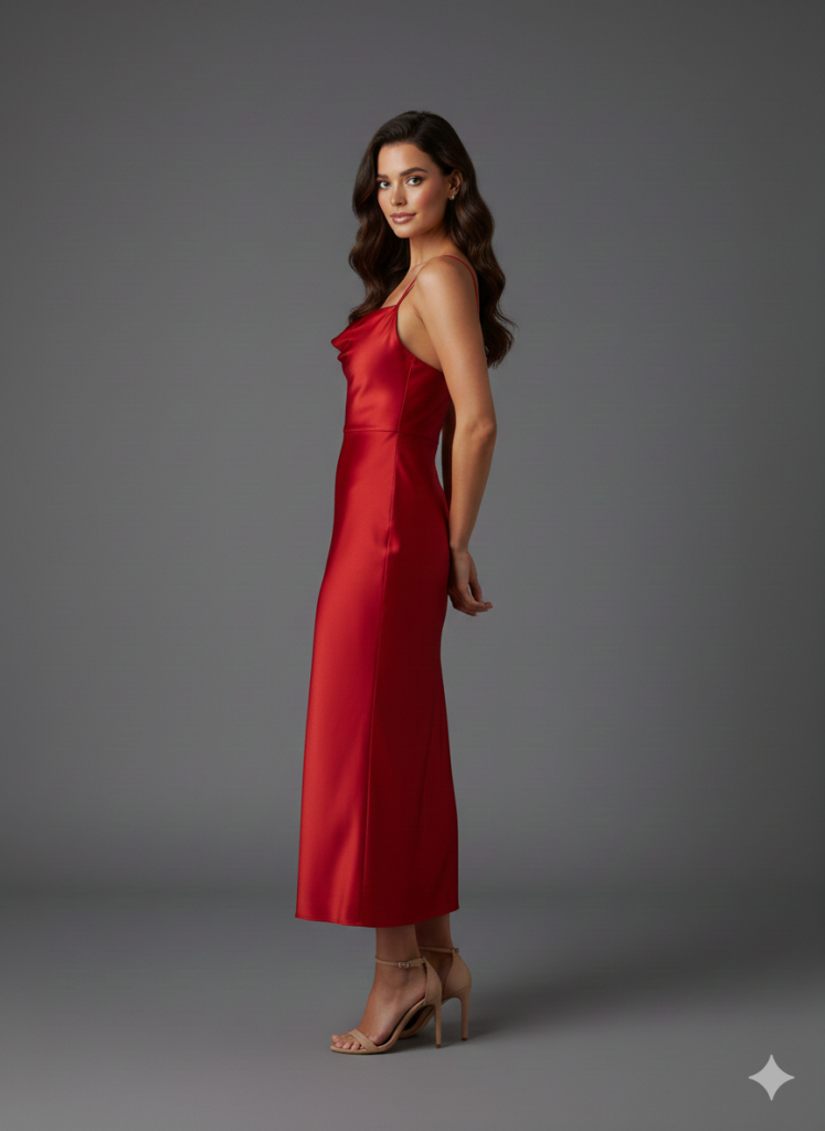 DORİDORCA Straplez Elbise 4048 - KIRMIZI