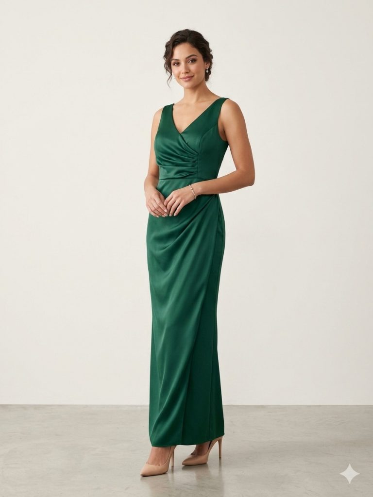 DORİDORCA V Yaka Abiye Elbise 4050 - Siyah