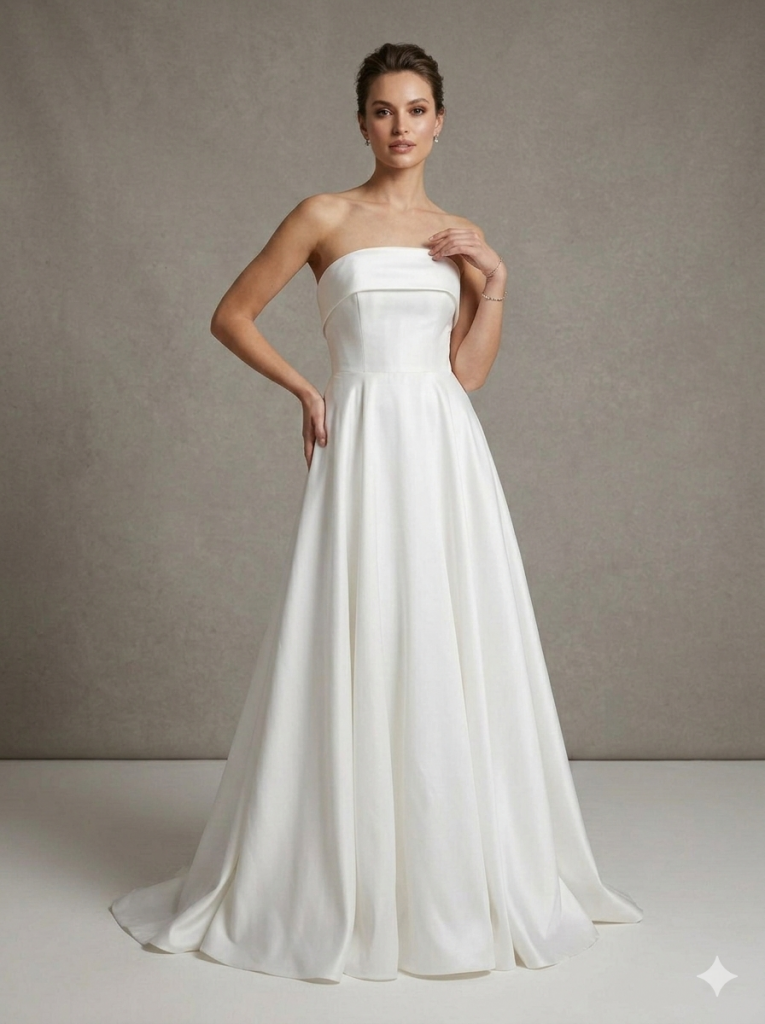 DORİDORCA Straplez Uzun Elbise 6068