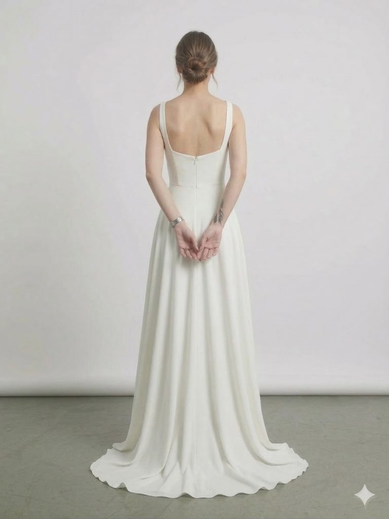 DORİDORCA Kalın Askılı Abiye Elbise 6098 - Beyaz