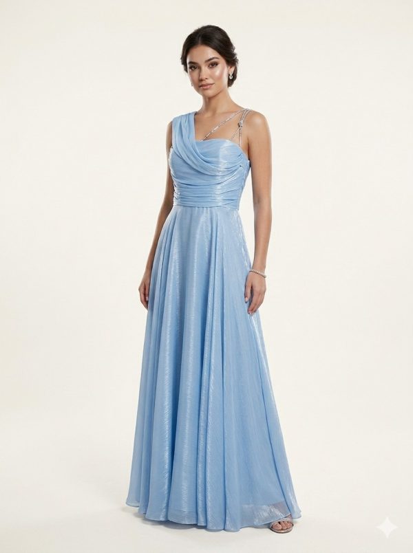 DORİDORCA Taş Askılı Parlak Elbise 7043