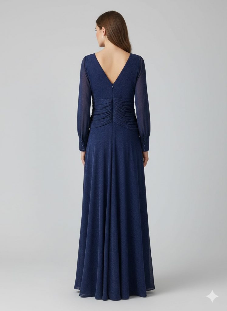 DORİDORCA Sim Detaylı Abiye Elbise 5038