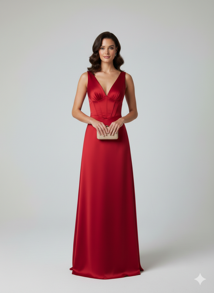 DORİDORCA Korse Detaylı Arkadan Bağlamalı Elbise 7091