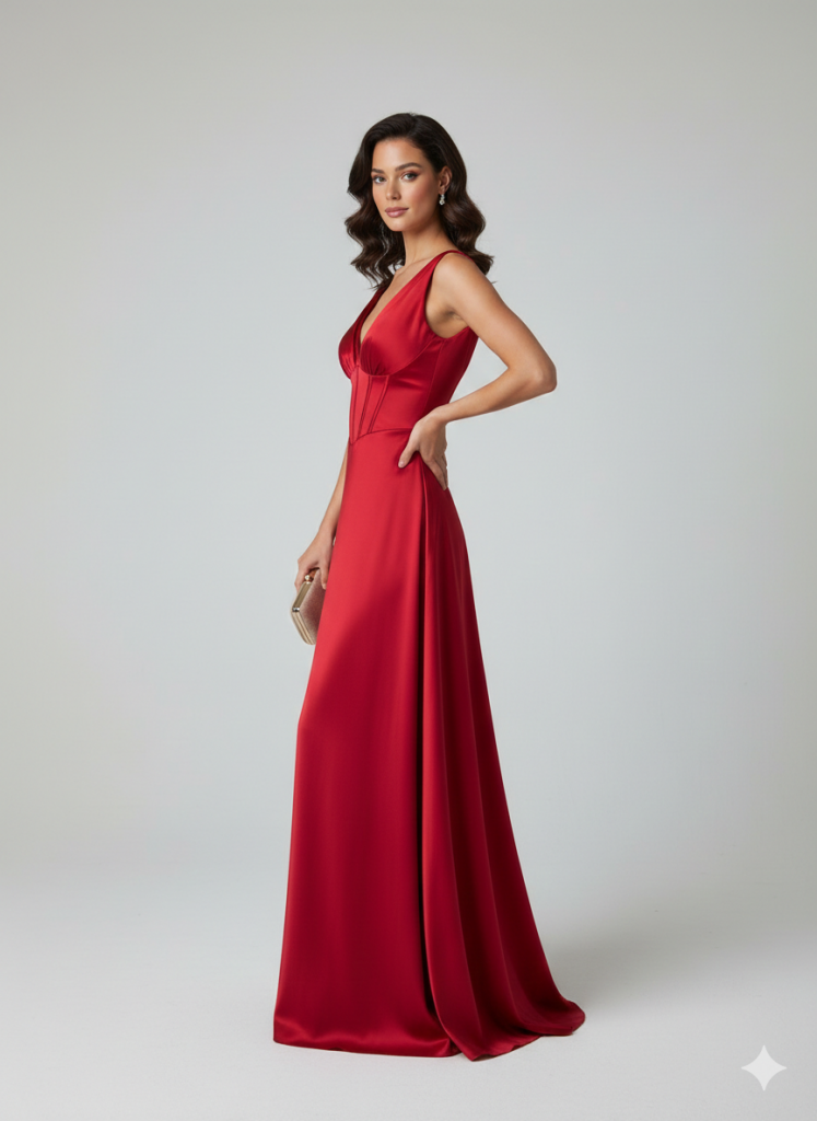 DORİDORCA Korse Detaylı Arkadan Bağlamalı Elbise 7091