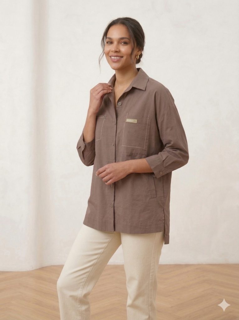 DOSSO DOSSİ ARAS Cep Detaylı  Gömlek 13702 - kahve