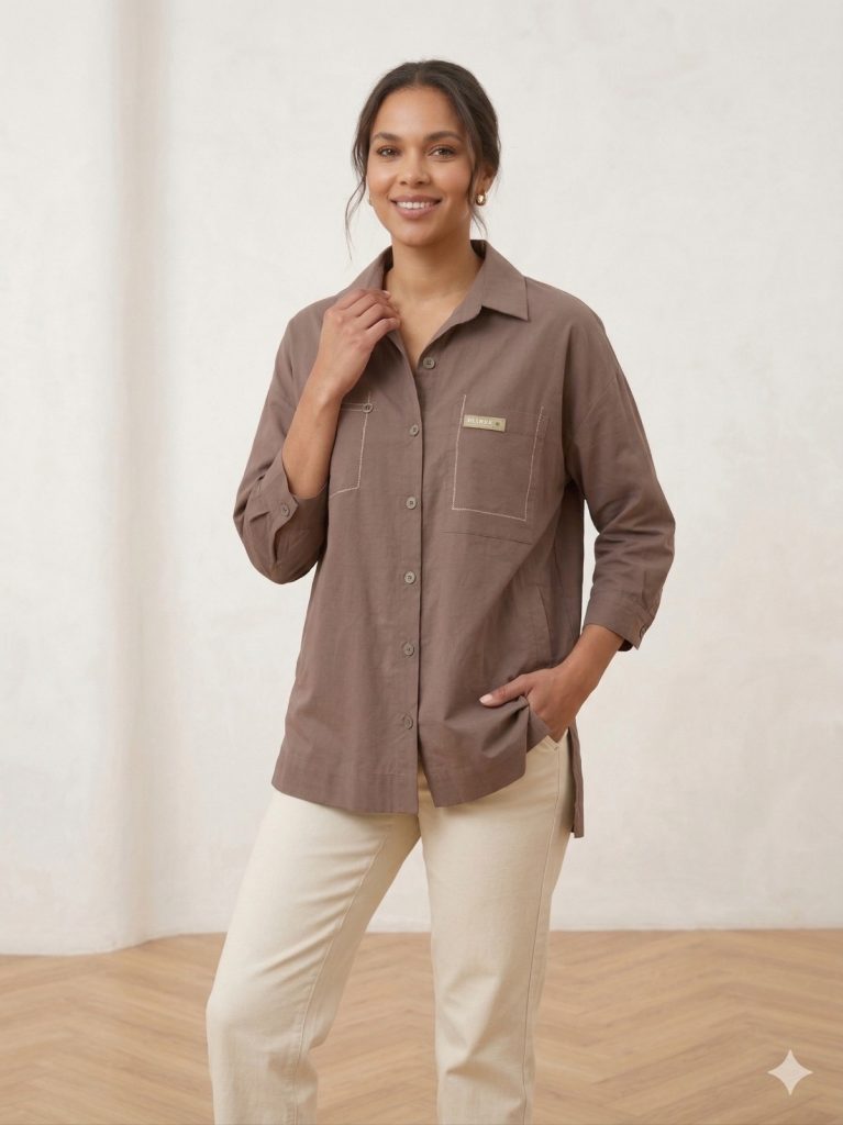 DOSSO DOSSİ ARAS Cep Detaylı  Gömlek 13702 - kahve