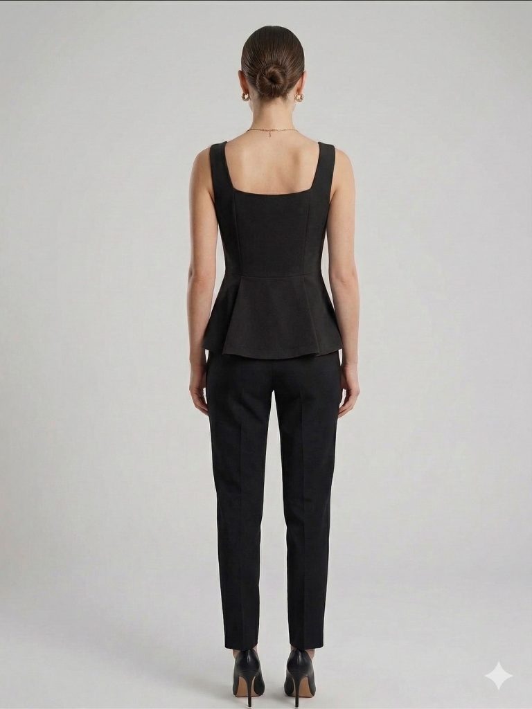 EKOL Kare Yaka Bluz 1130 - Siyah