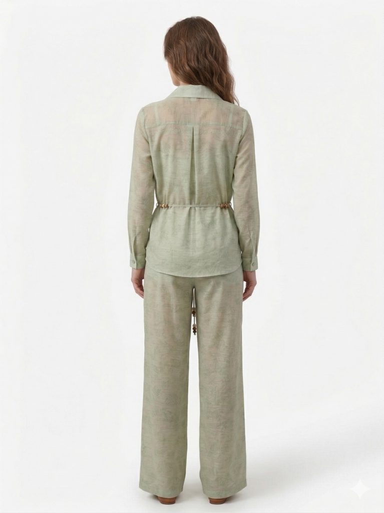 EKOL İp Kemerli Bluz 2030 - mint