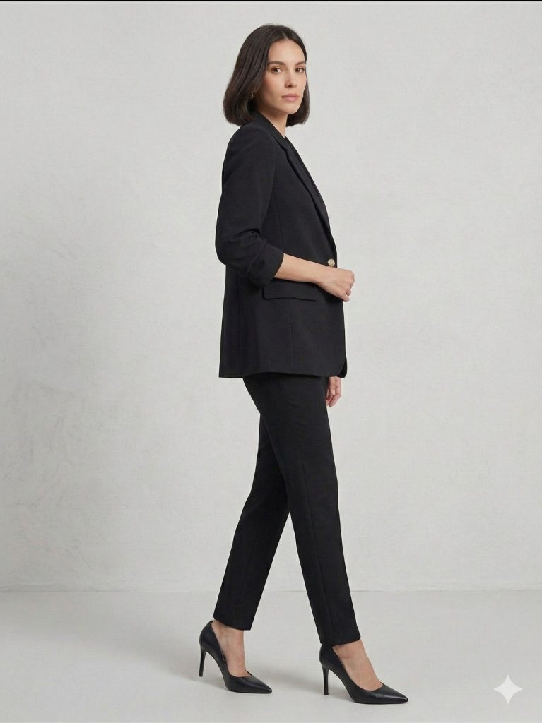 EKOL Kapak Cepli Büzgü Kol Ceket  1102 - Siyah