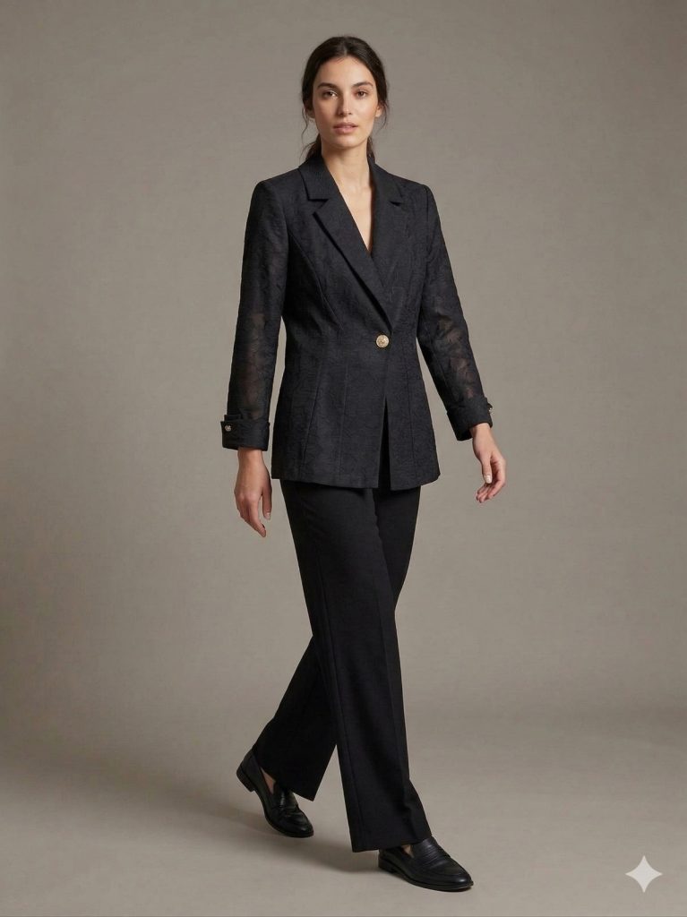 EKOL Aksesuar Detaylı Ceket 1580 - Siyah