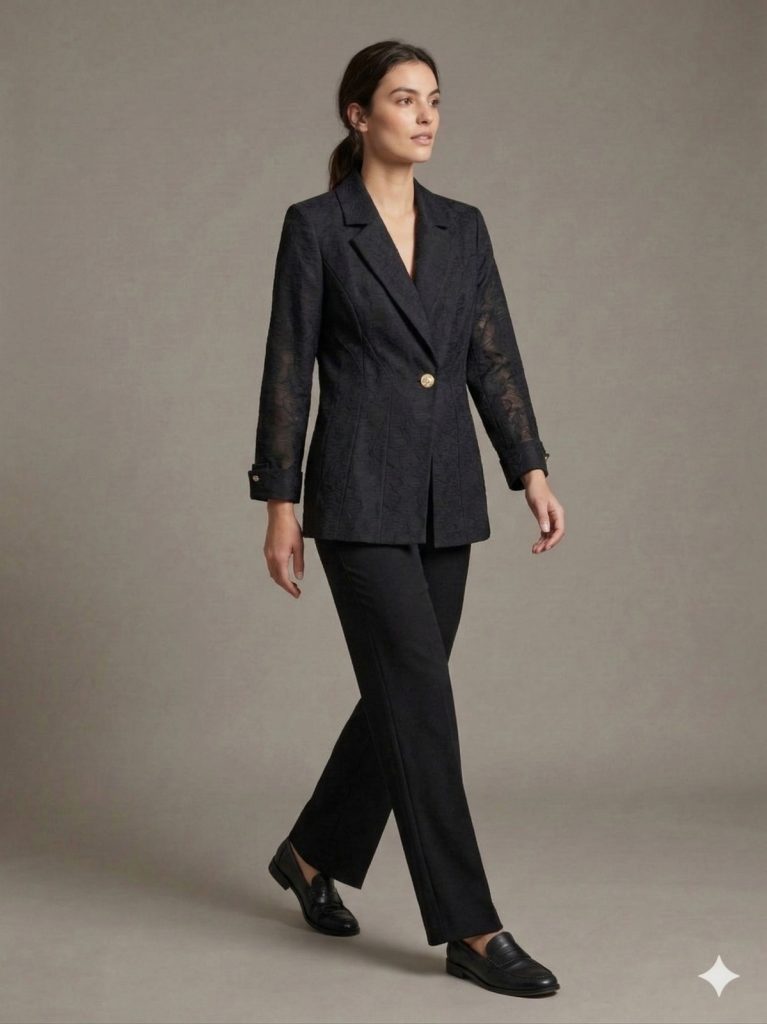 EKOL Aksesuar Detaylı Ceket 1580 - Siyah