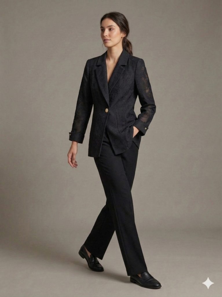 EKOL Aksesuar Detaylı Ceket 1580 - Siyah