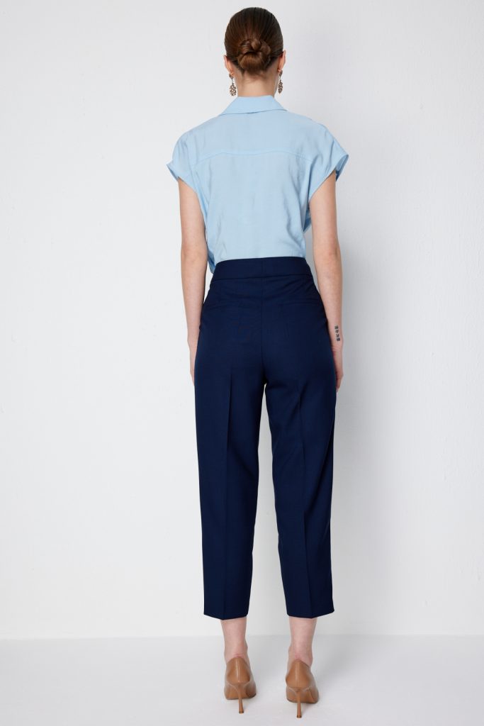 EKOL Yan Cepli Dar Paça Pantolon 1192 - Lacivert