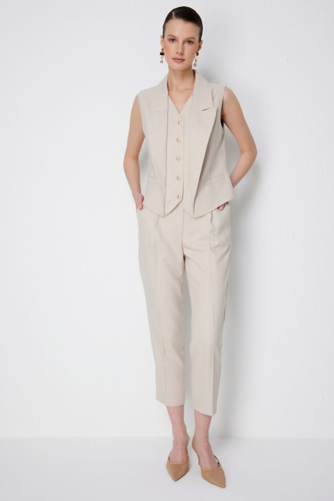 EKOL Yan Cepli Dar Paça Pantolon 1192 - KUM