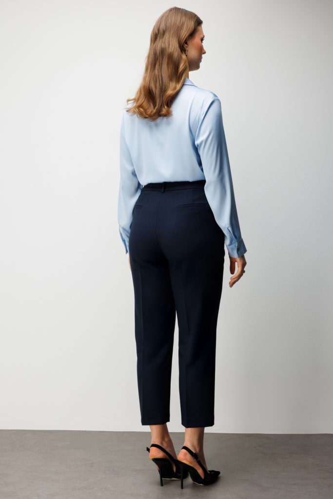 EKOL Metal Aksesuarlı Yan Cepli Pantolon 4006 - Lacivert