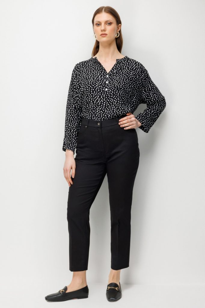 EKOL Yüksek Bel Dar Paça Pantolon 4016 - Siyah