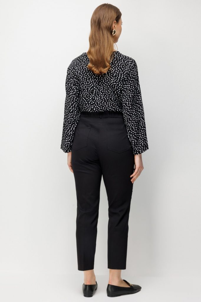 EKOL Yüksek Bel Dar Paça Pantolon 4016 - Siyah