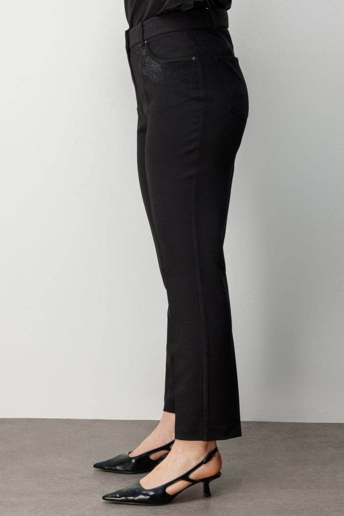 EKOL Cebi Taş İşlemeli Dar Paça Pantolon  4026 - Siyah