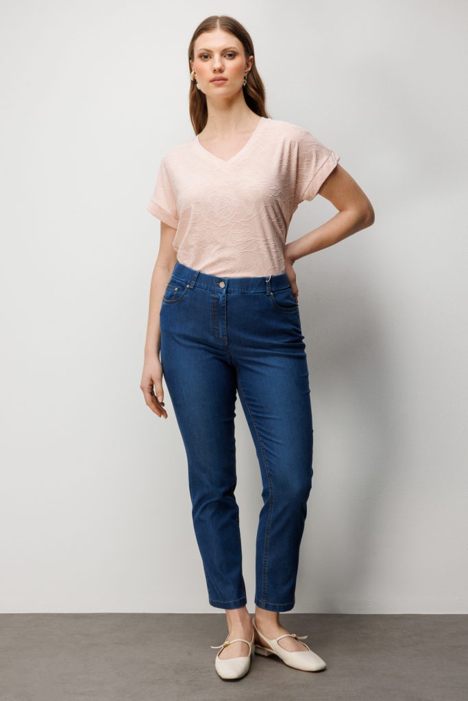 EKOL Beş Cep Dar Paça Pantolon  4086 - İNDİGO