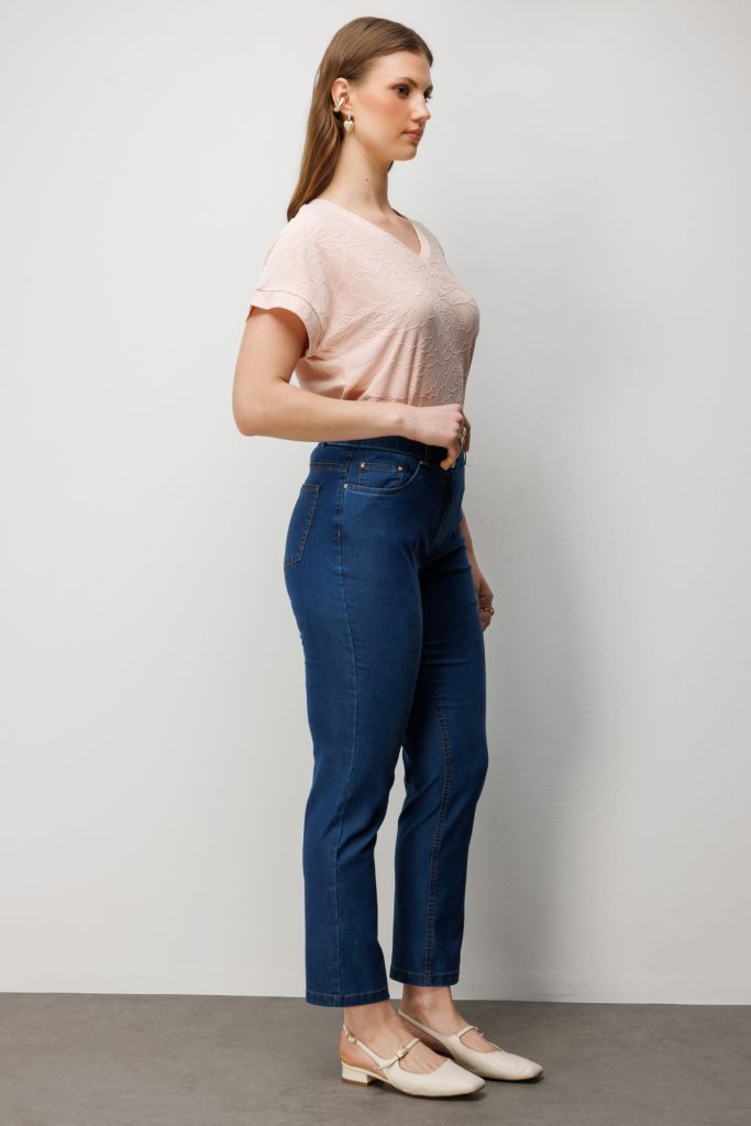 EKOL Beş Cep Dar Paça Pantolon  4086 - İNDİGO