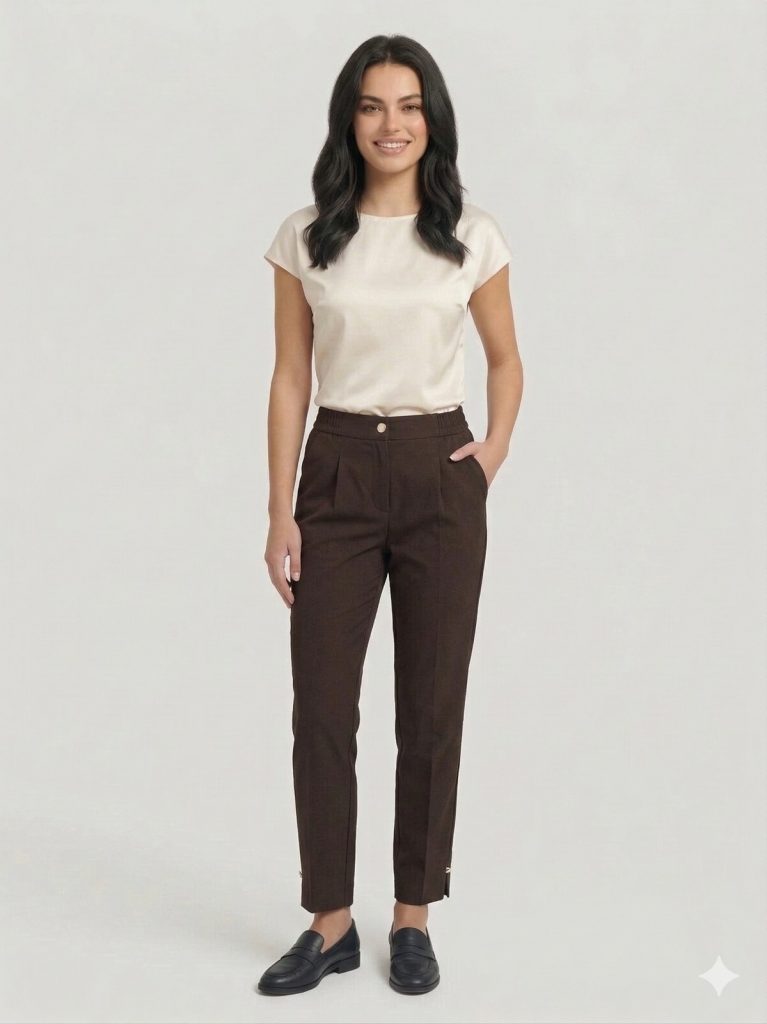 EKOL Düz Kesim Pantolon 4108 - kahve