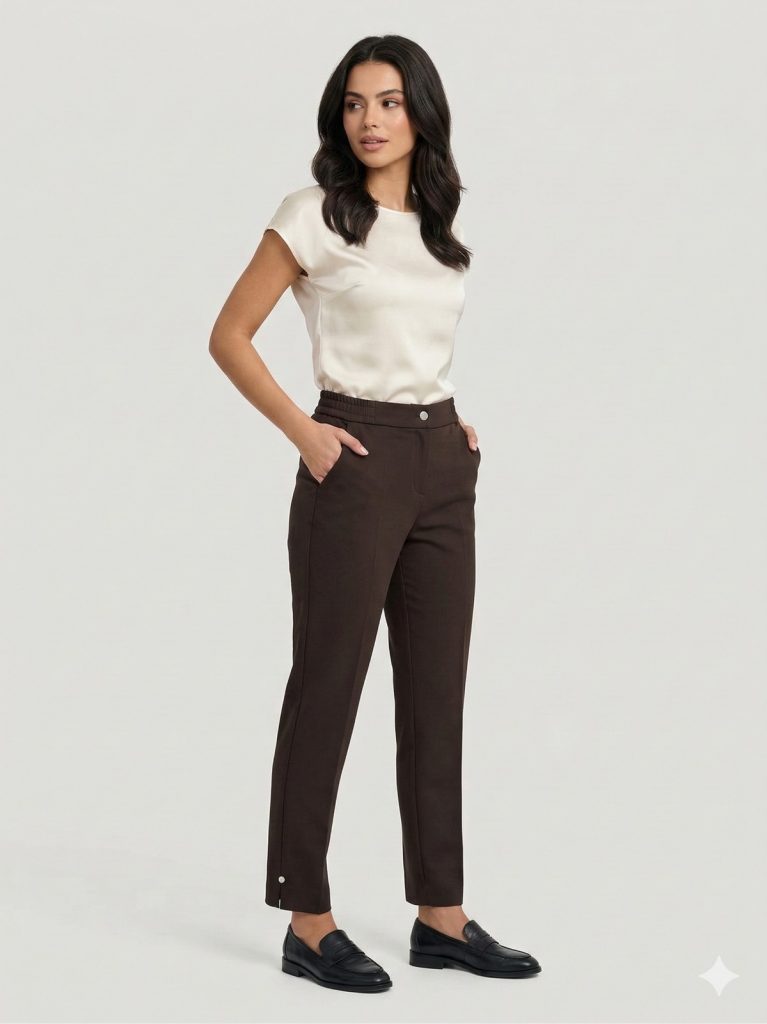 EKOL Düz Kesim Pantolon 4108 - kahve